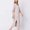 Abito over con inserti di chiffon
