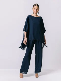 Blusa in doppio strato di chiffon