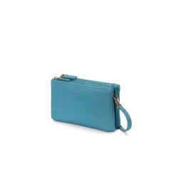 Borsa in pelle con tre zip