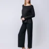 Boxy t-shirt maniche lunghe NERA