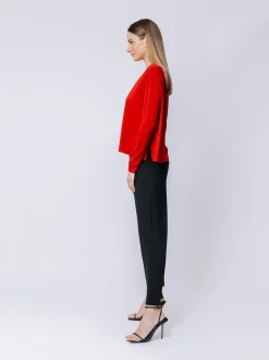 Boxy t-shirt maniche lunghe NERA