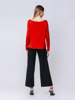 Boxy t-shirt maniche lunghe NERA