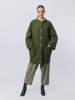 Giacca over in lana cotta