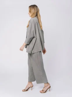 Giacca Oversize in Misto Cotone e Lino