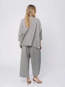 Giacca Oversize in Misto Cotone e Lino