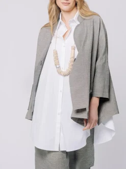 Giacca Oversize in Misto Cotone e Lino