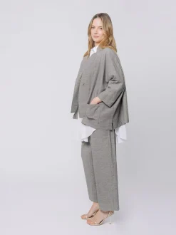 Giacca Oversize in Misto Cotone e Lino