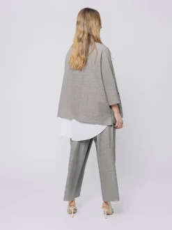 Giacca Oversize in Misto Cotone e Lino