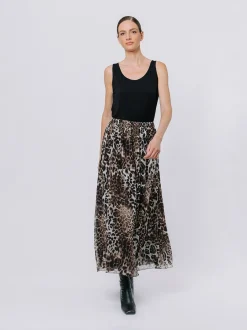 Gonna in chiffon animalier