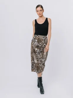 Longuette in twill di cotone animalier