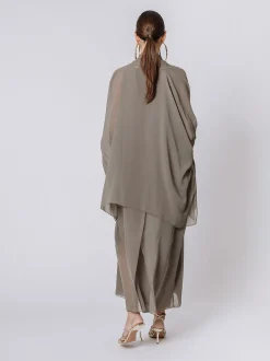 Maxi cardigan in chiffon
