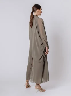 Maxi cardigan in chiffon