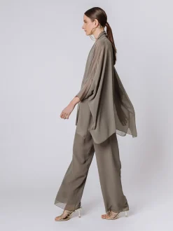 Maxi cardigan in chiffon