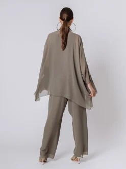 Maxi cardigan in chiffon
