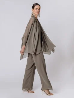 Maxi cardigan in chiffon