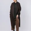 Maxi cardigan in lana cotta