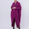 Maxi cardigan in lana cotta