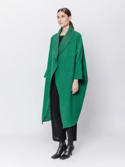 Maxi cardigan in lana cotta