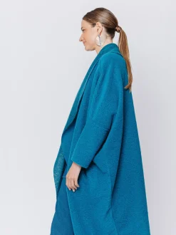 Maxi cardigan in lana cotta