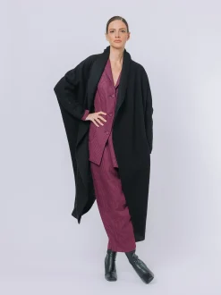 Maxi cardigan in lana cotta