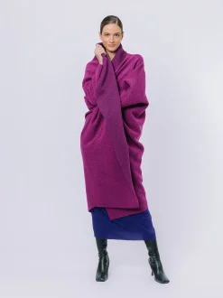 Maxi cardigan in lana cotta