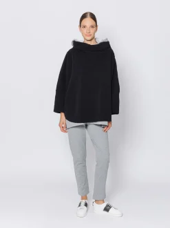 Maxi poncho in pile