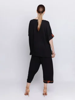 Maxi scatola in jersey con inserti stampati in mussola