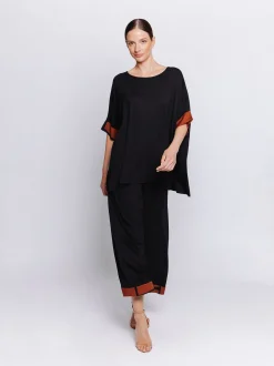 Maxi scatola in jersey con inserti stampati in mussola