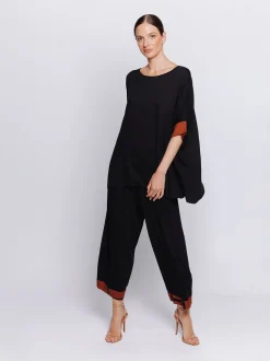 Maxi scatola in jersey con inserti stampati in mussola