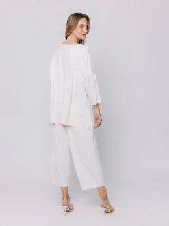 Maxi t-shirt a costine piatte
