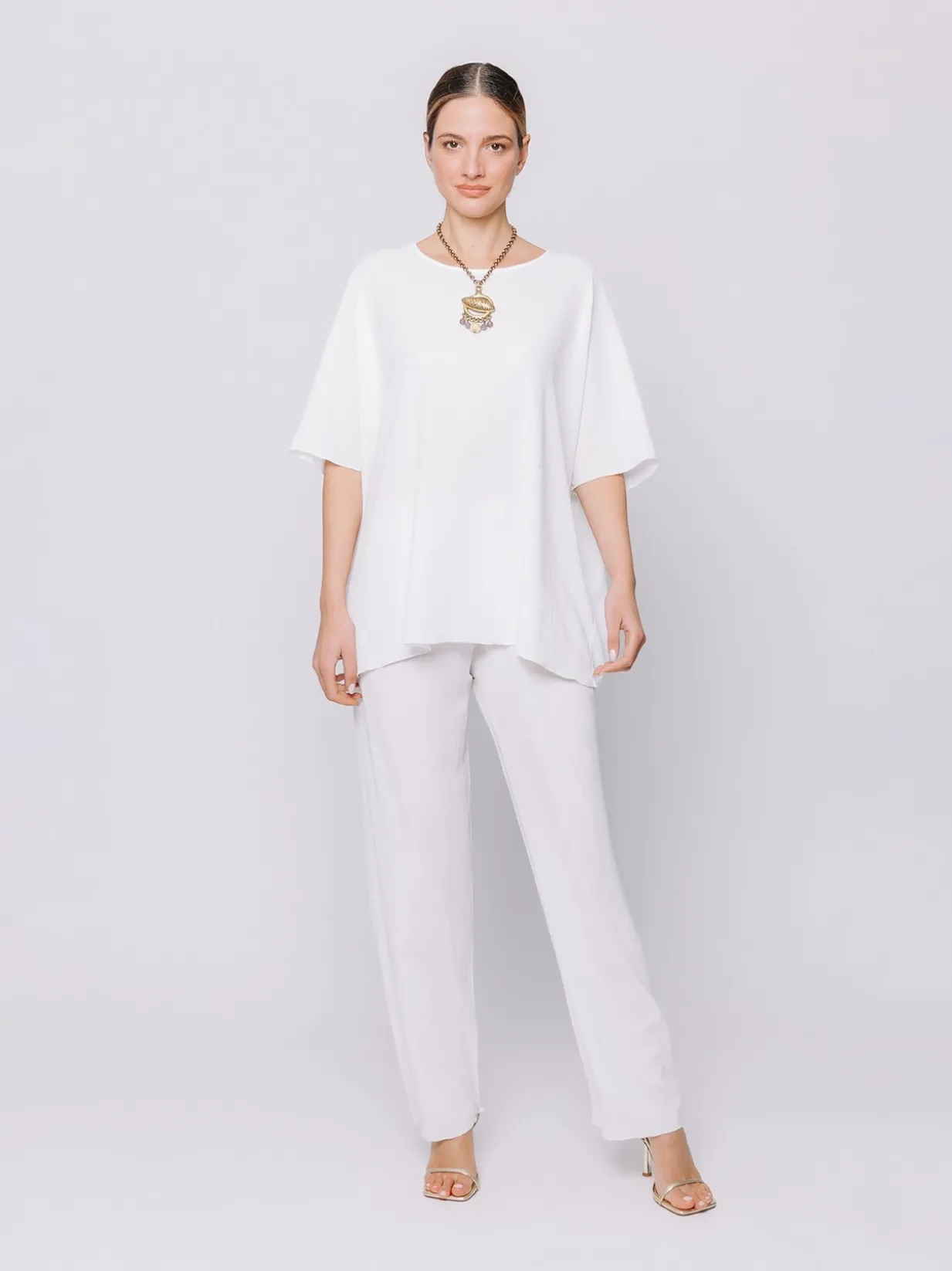 Maxi t-shirt a scatola in tessuto goffrato