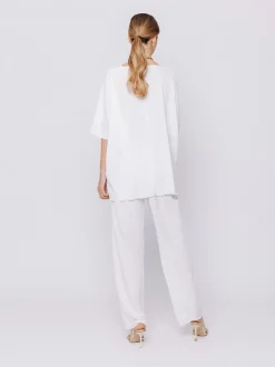 Maxi t-shirt a scatola in tessuto goffrato