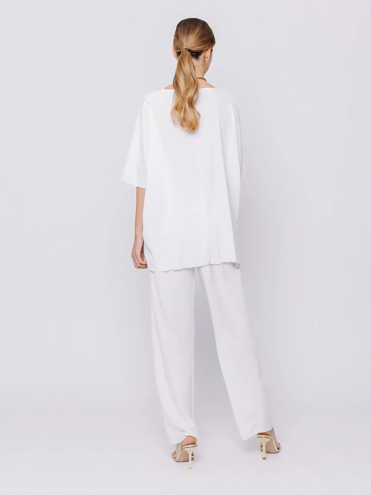 Maxi t-shirt a scatola in tessuto goffrato