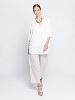 Maxi t-shirt in tessuto fiammato