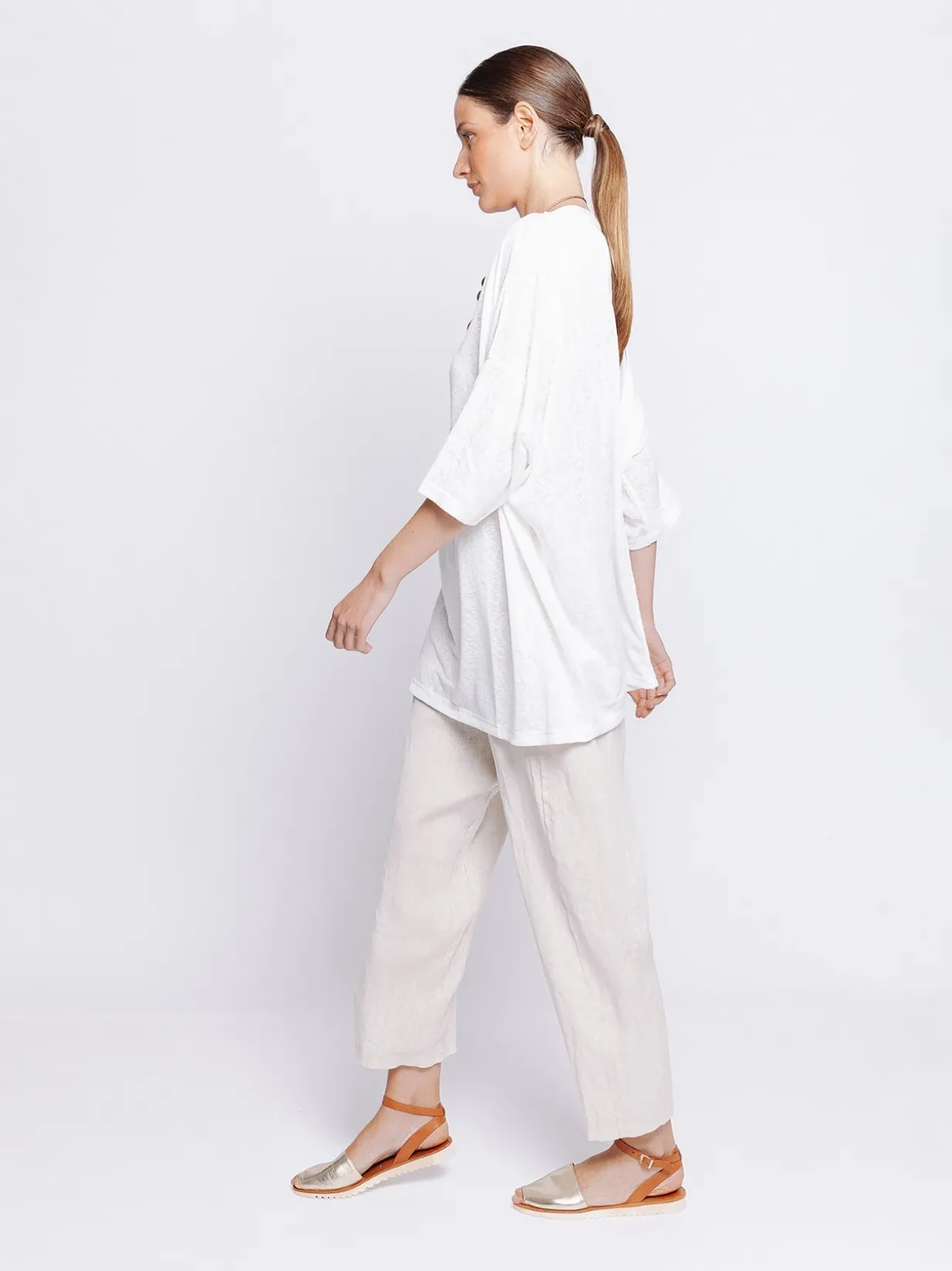 Maxi t-shirt in tessuto fiammato