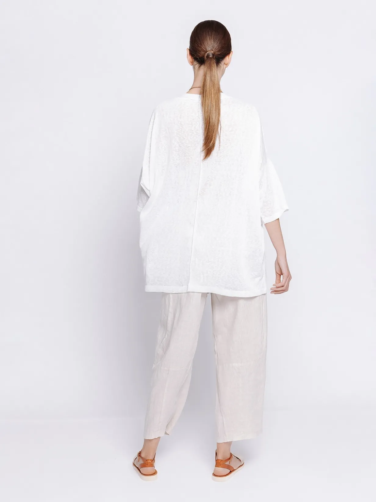 Maxi t-shirt in tessuto fiammato