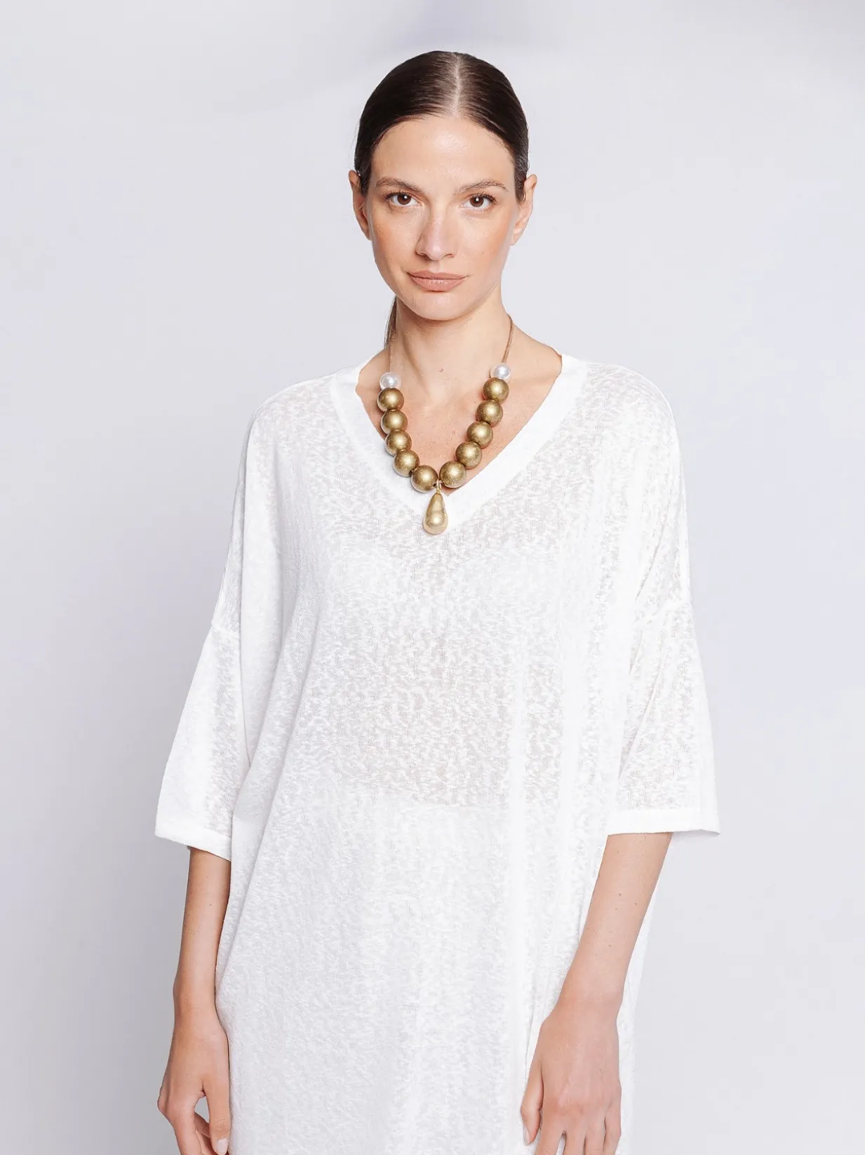 Maxi t-shirt in tessuto fiammato