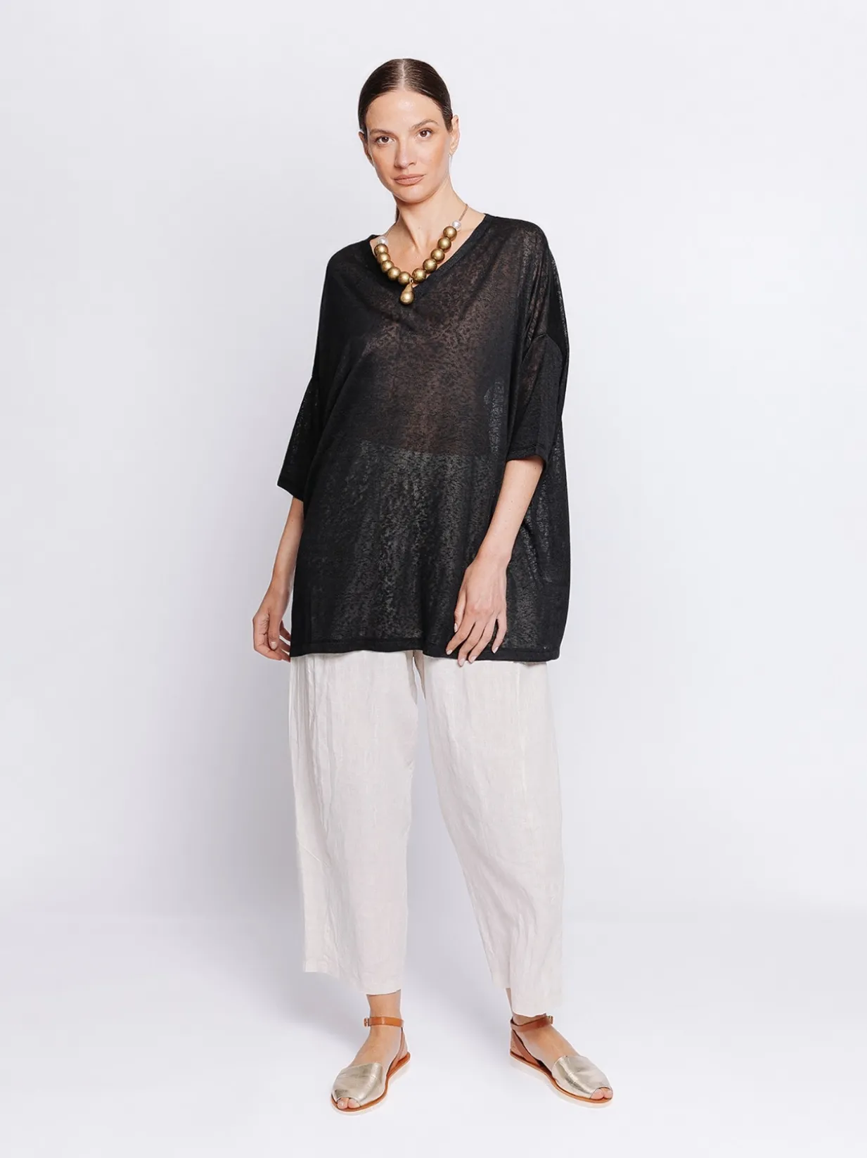 Maxi t-shirt in tessuto fiammato
