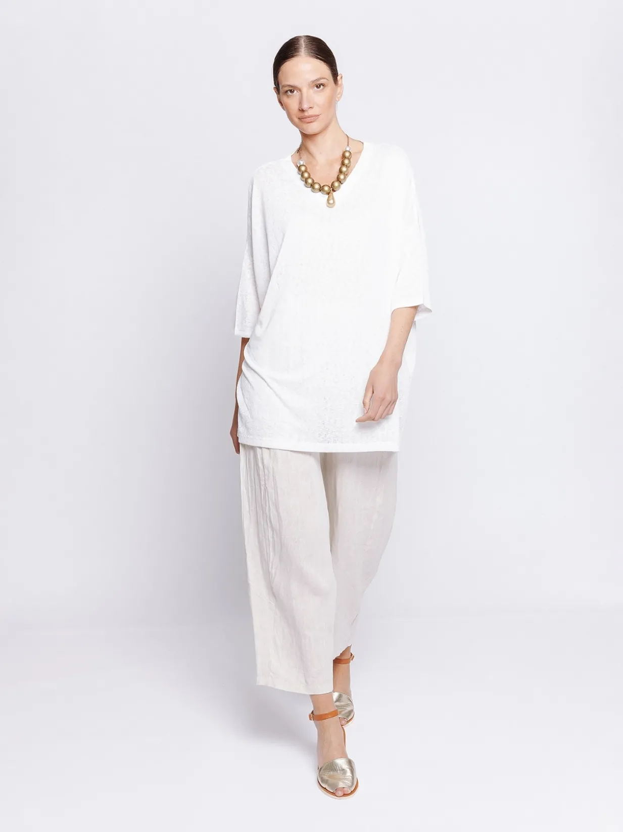Maxi t-shirt in tessuto fiammato