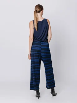 Pantalone gaucho a righe irregolari