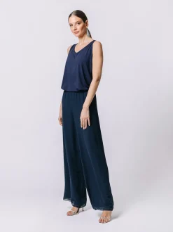 Pantalone in doppio strato di chiffon