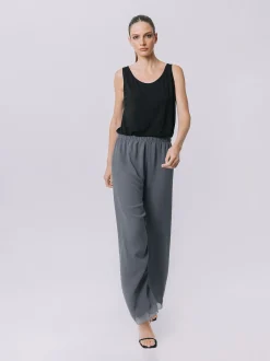 Pantalone morbido in doppio strato di chiffon