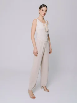 Pantalone morbido in doppio strato di chiffon