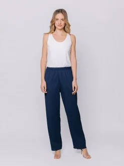Pantaloni in tessuto goffrato