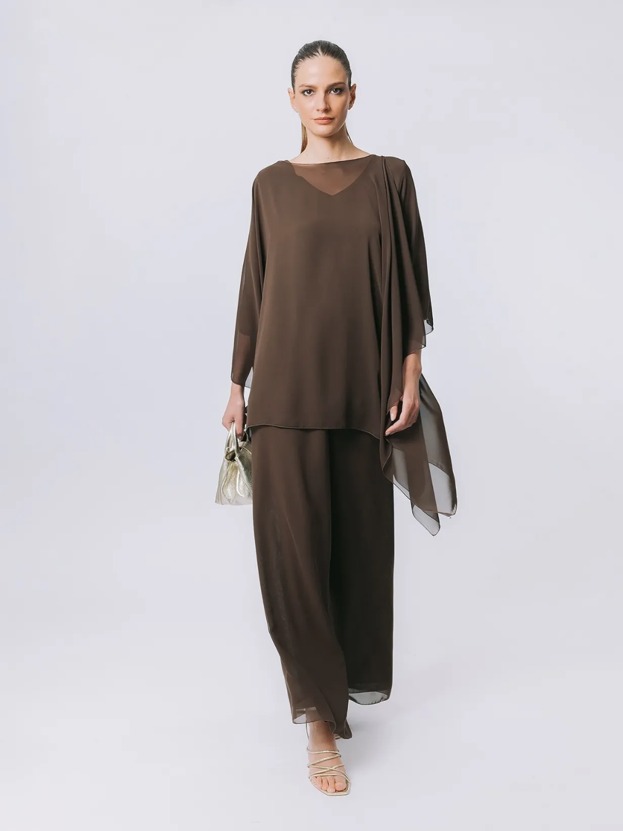 Poncho in chiffon