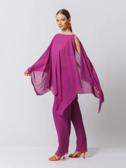 Poncho in chiffon