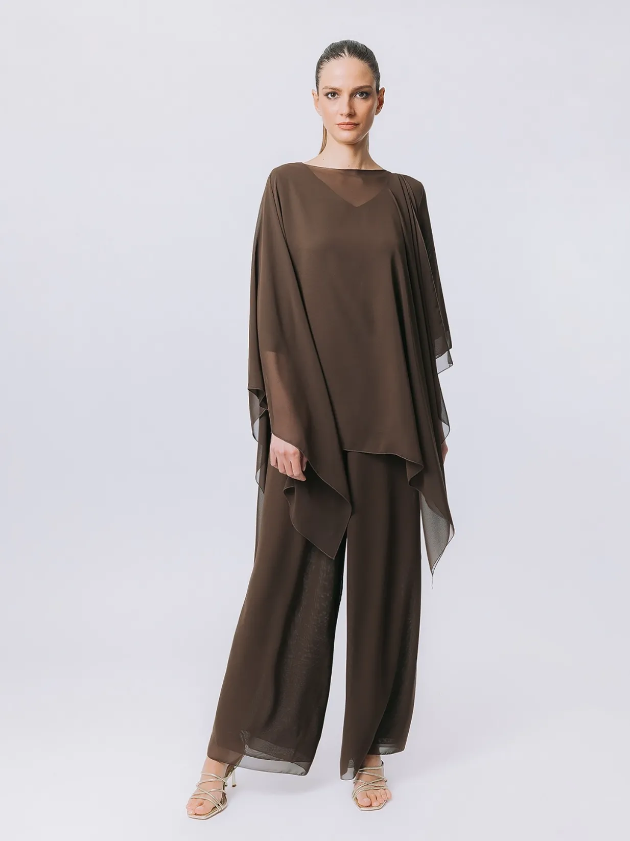 Poncho in chiffon