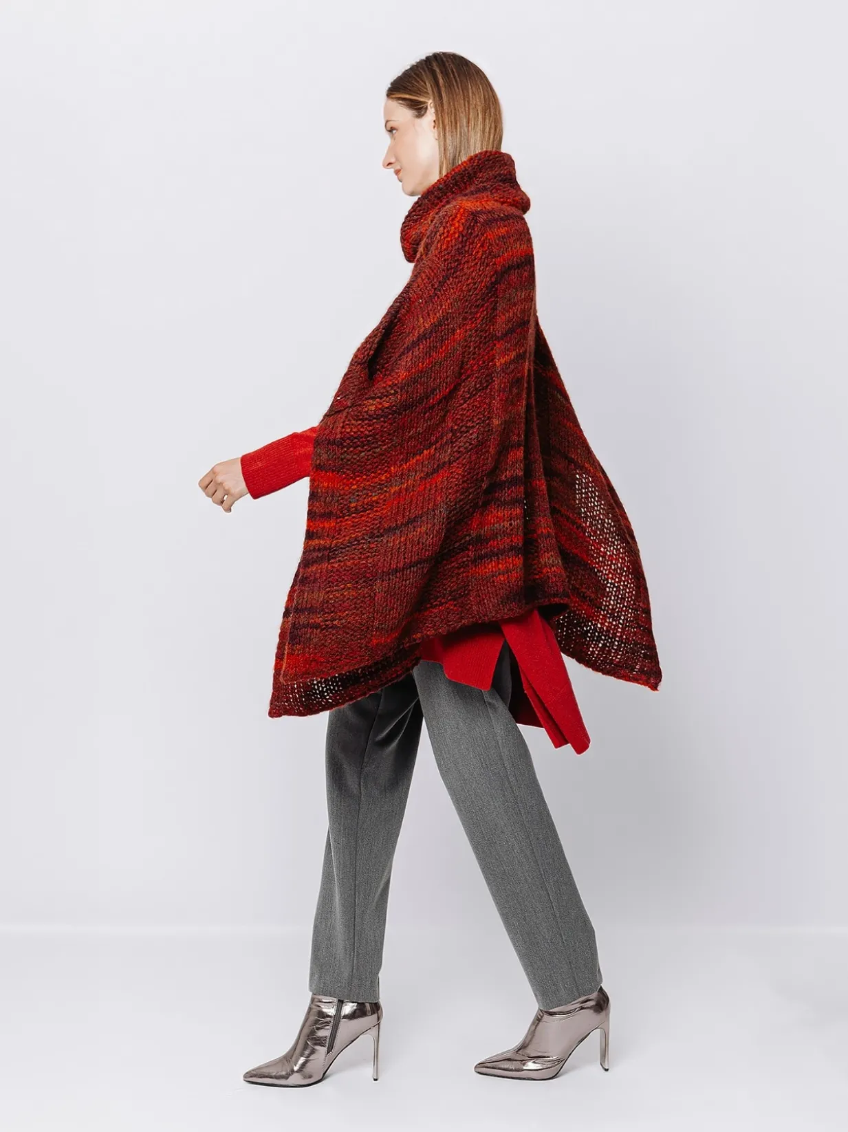 Poncho melange Multicolore