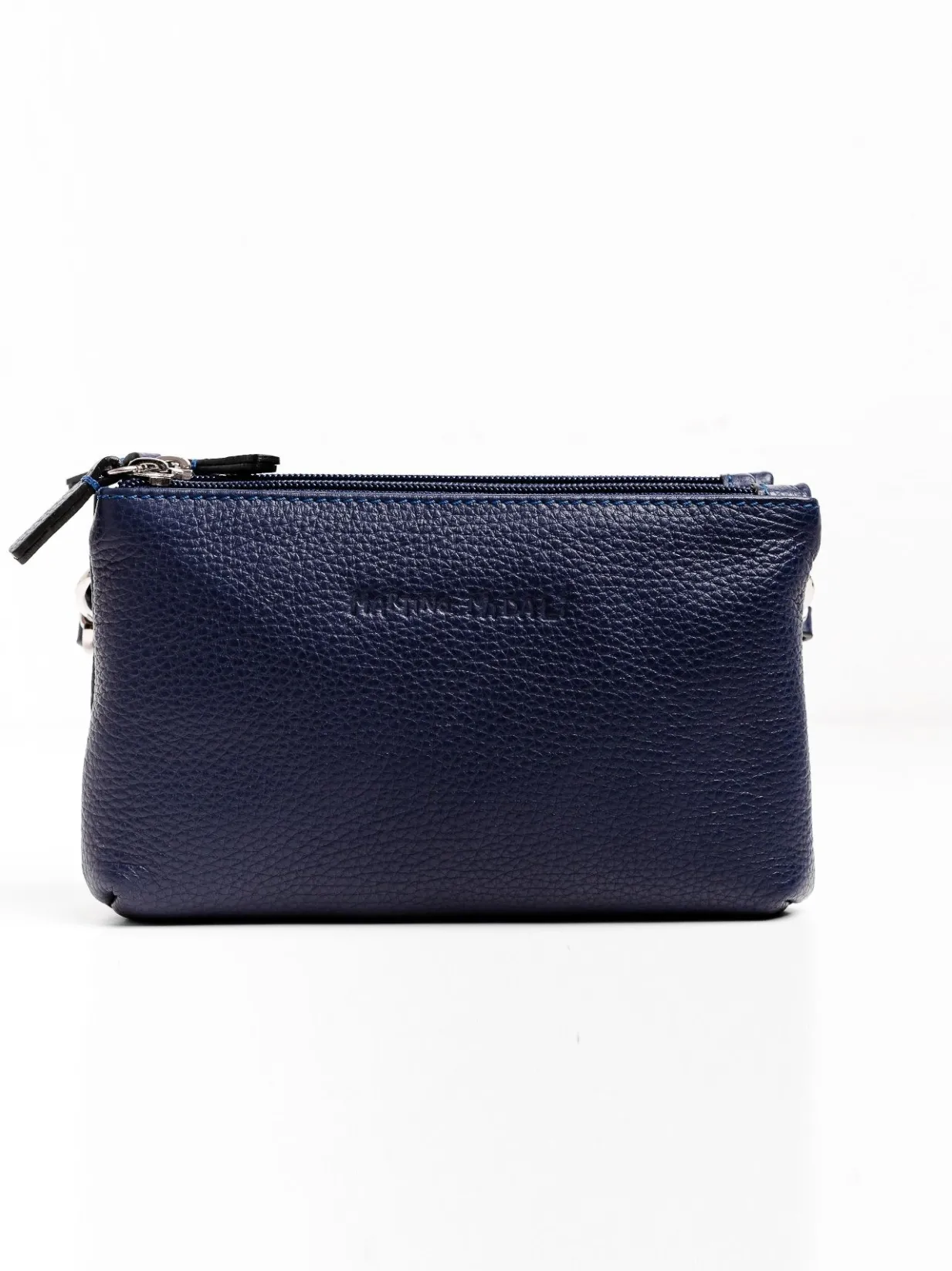 Tracolla in pelle con tre zip
