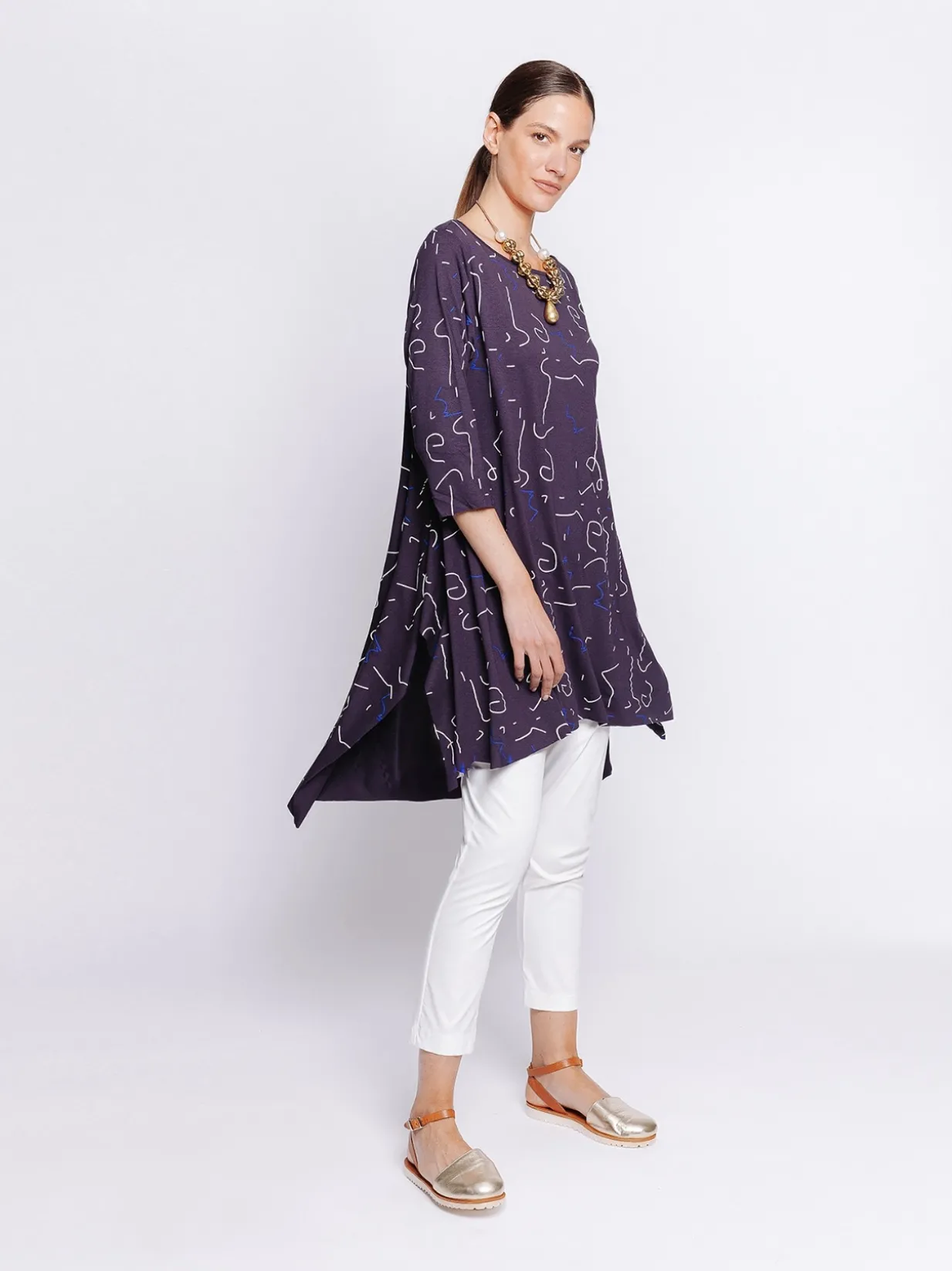 T-shirt lunghezza maxi STAMPA ASTRATTA